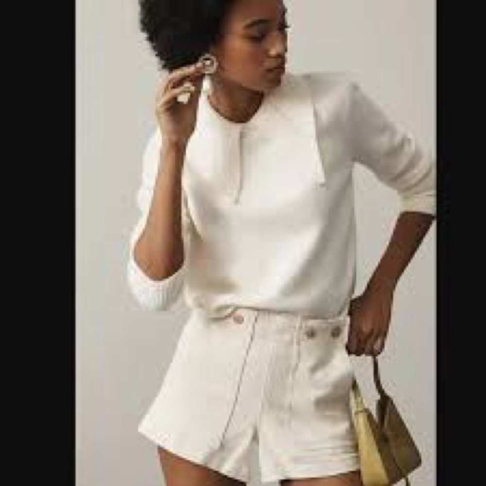 Anthropologie Cream High Waist Women's Shorts